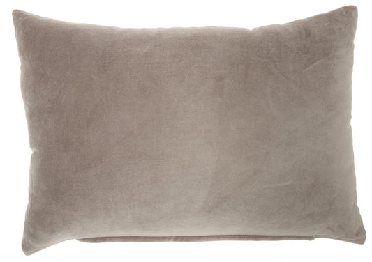 14" X 20" Taupe Cotton Throw Pillow