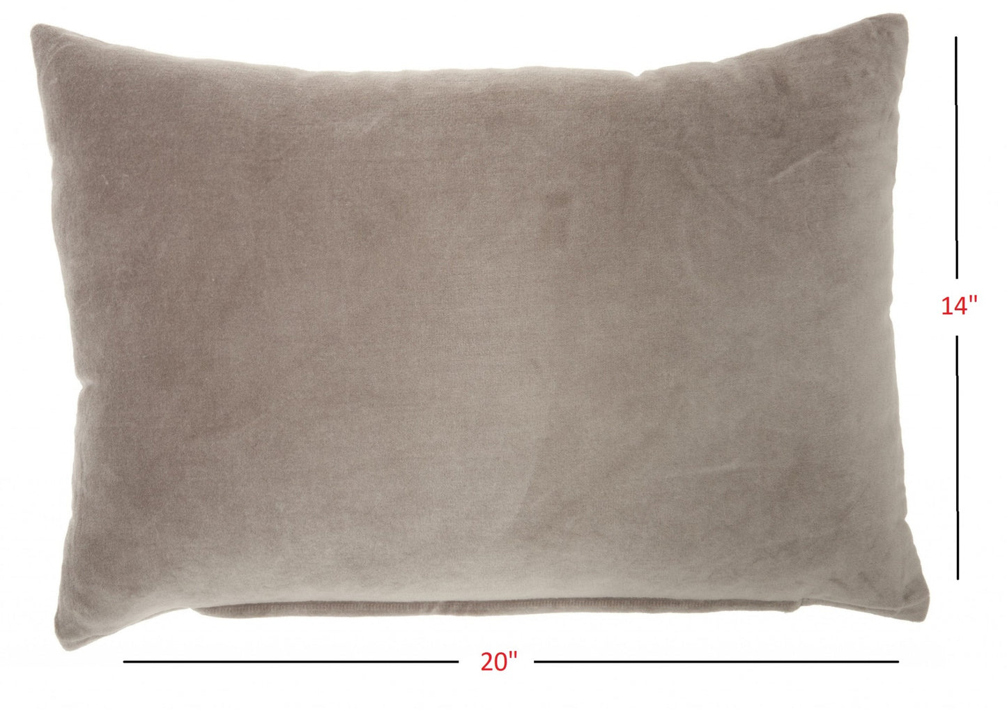 14" X 20" Taupe Cotton Throw Pillow