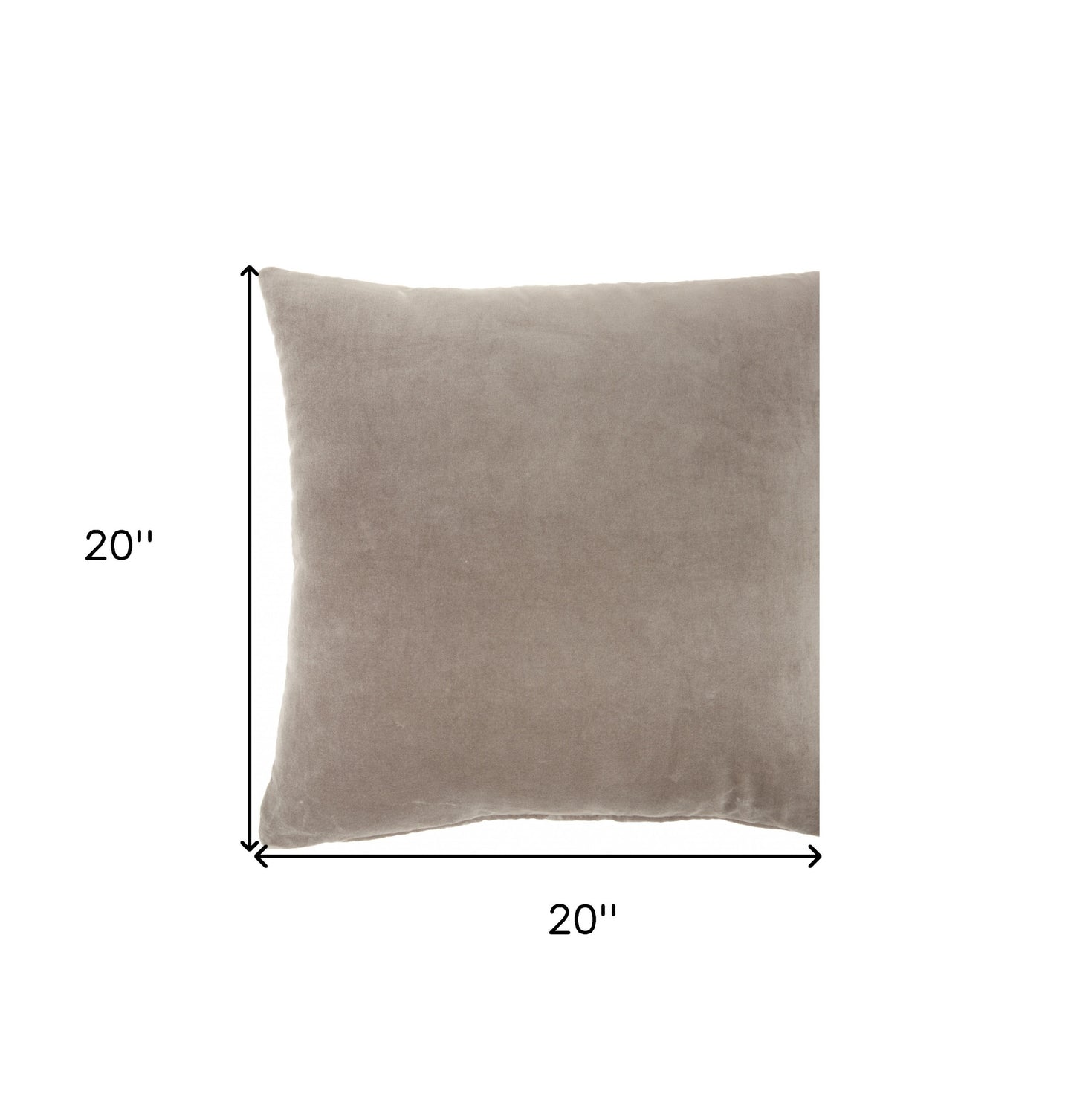 Taupe Soft Velvet Accent Throw Pillow