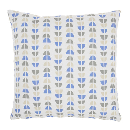 Blue And Taupe Geo Lines Throw Pillow