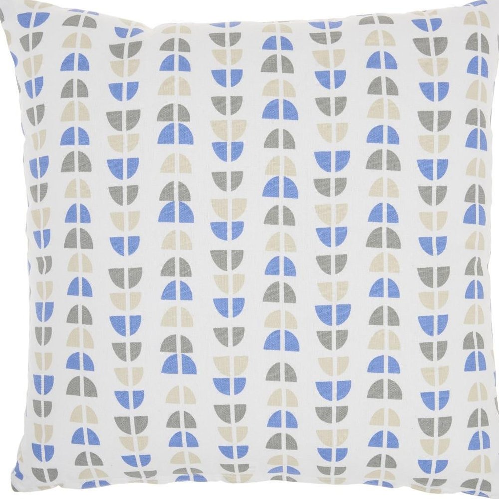 Blue And Taupe Geo Lines Throw Pillow