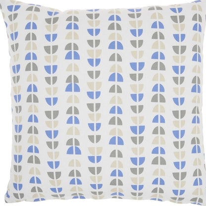 Blue And Taupe Geo Lines Throw Pillow