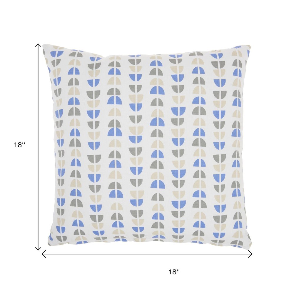 Blue And Taupe Geo Lines Throw Pillow