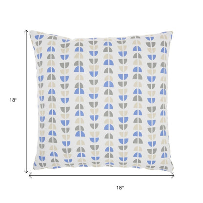 Blue And Taupe Geo Lines Throw Pillow