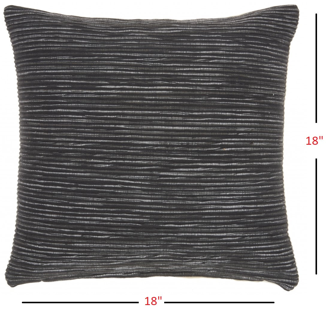 Charcoal Distressed Stripes Throw Pillow