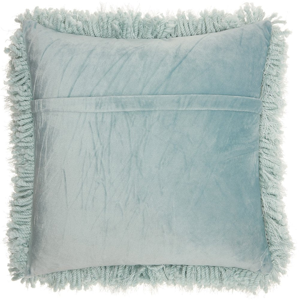 20" Celadon Shag Throw Pillow with Texture