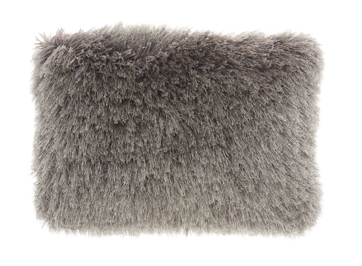 14" X 20" Slate Gray Faux Fur Throw Pillow