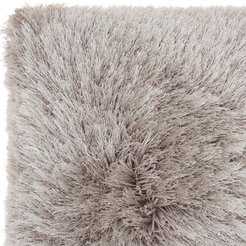 20" Light Gray Shag Accent Throw Pillow