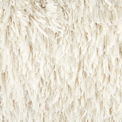 14" X 24" Long Ivory Shag Throw Pillow