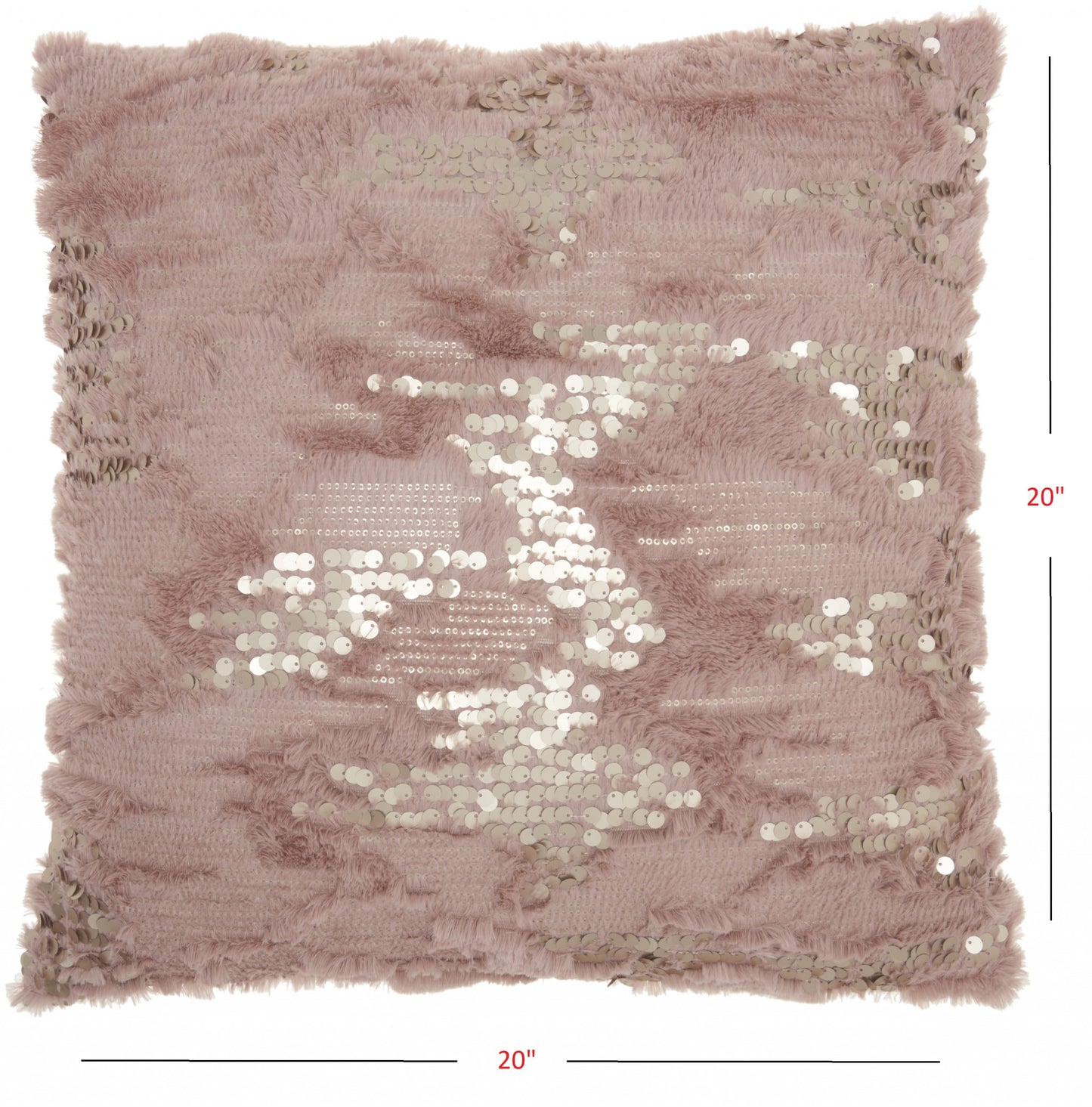 Sequined Blush Accent Throw Pillow