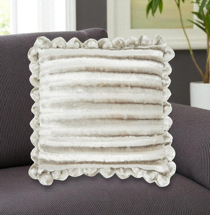 20" Silver Throw Pillow
