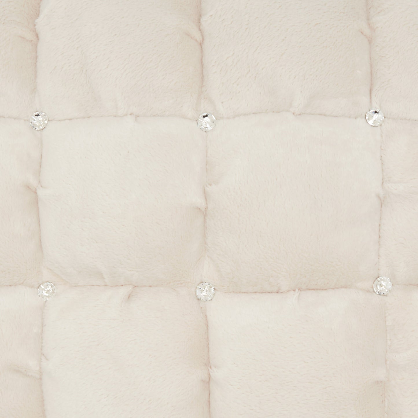 20" Ivory With Bling Quilted Velvet Throw Pillow