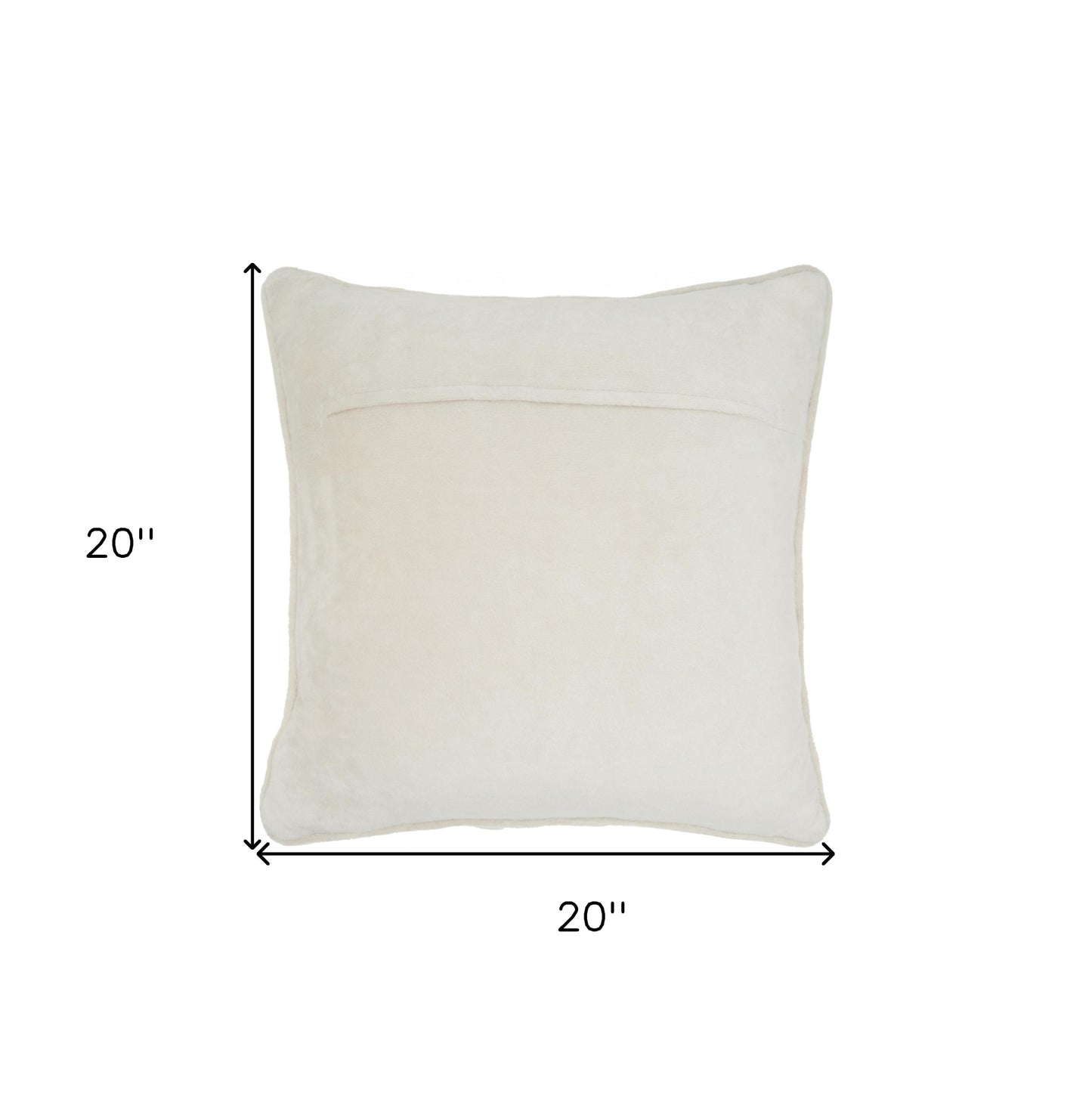 20" Ivory With Bling Quilted Velvet Throw Pillow