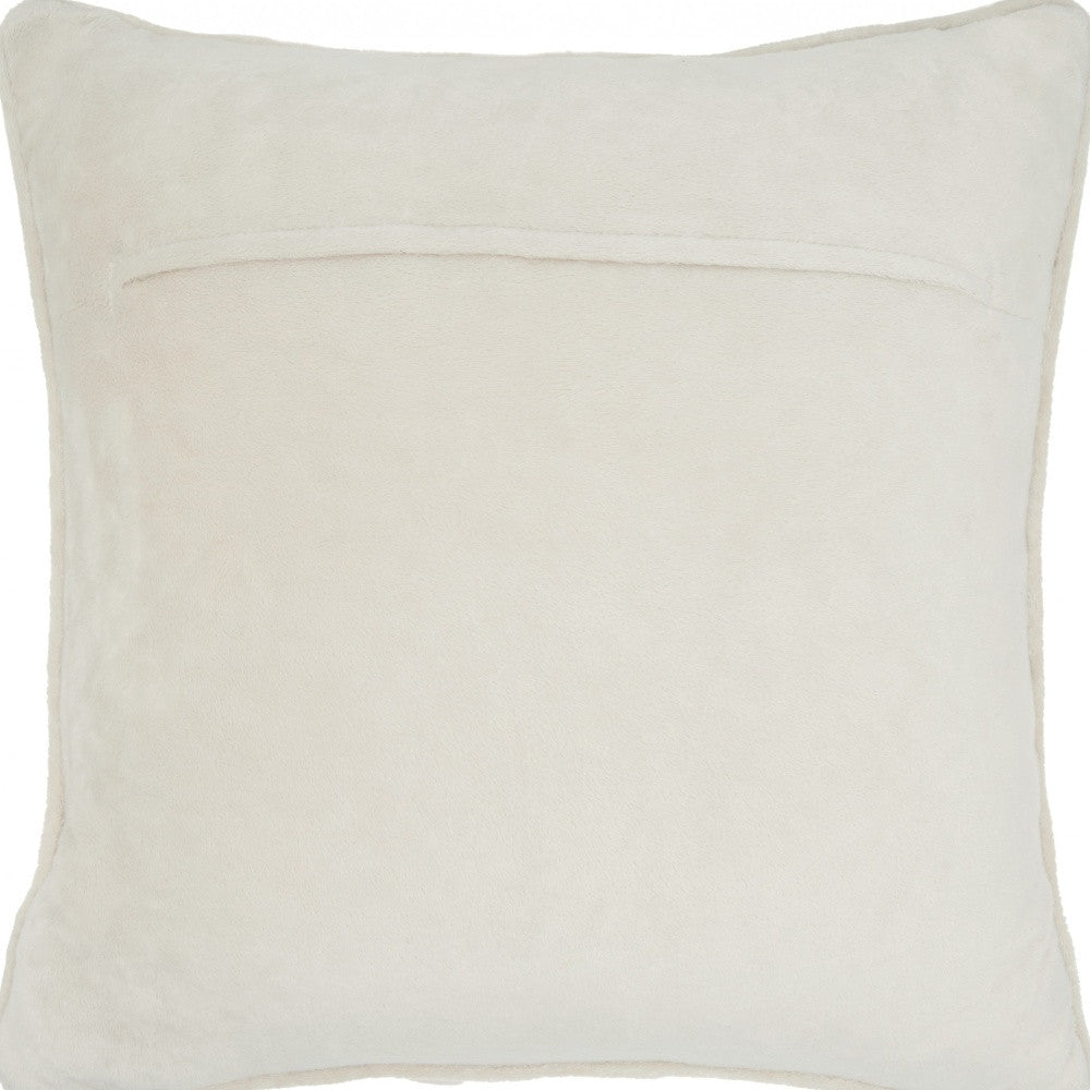 20" Ivory With Bling Quilted Velvet Throw Pillow