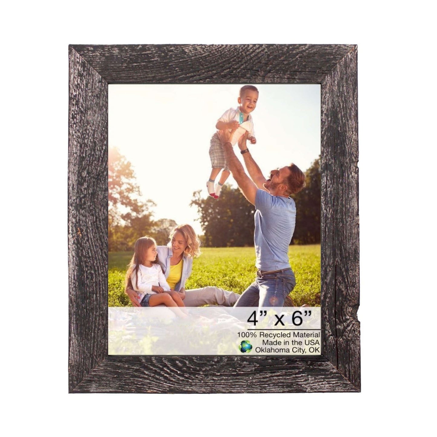 4” X 6” Rustic Farmhouse Rustic Black Wood Frame