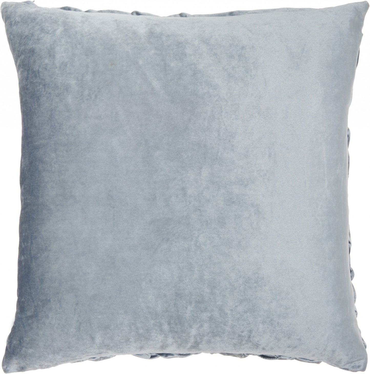 Powder Blue Pleated Velvet Throw Pillow