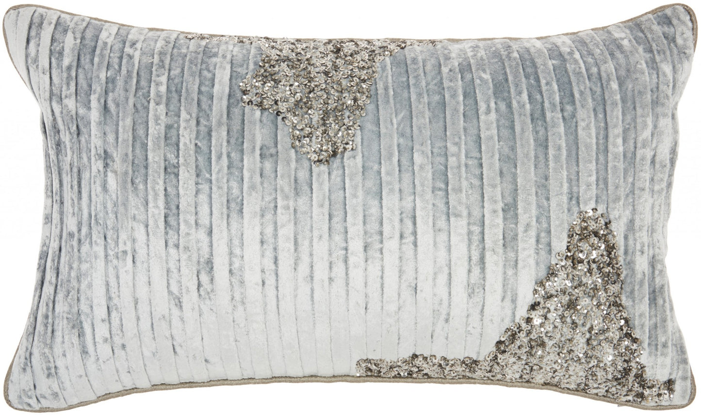 Periwinkle Embellished Lumbar Pillow