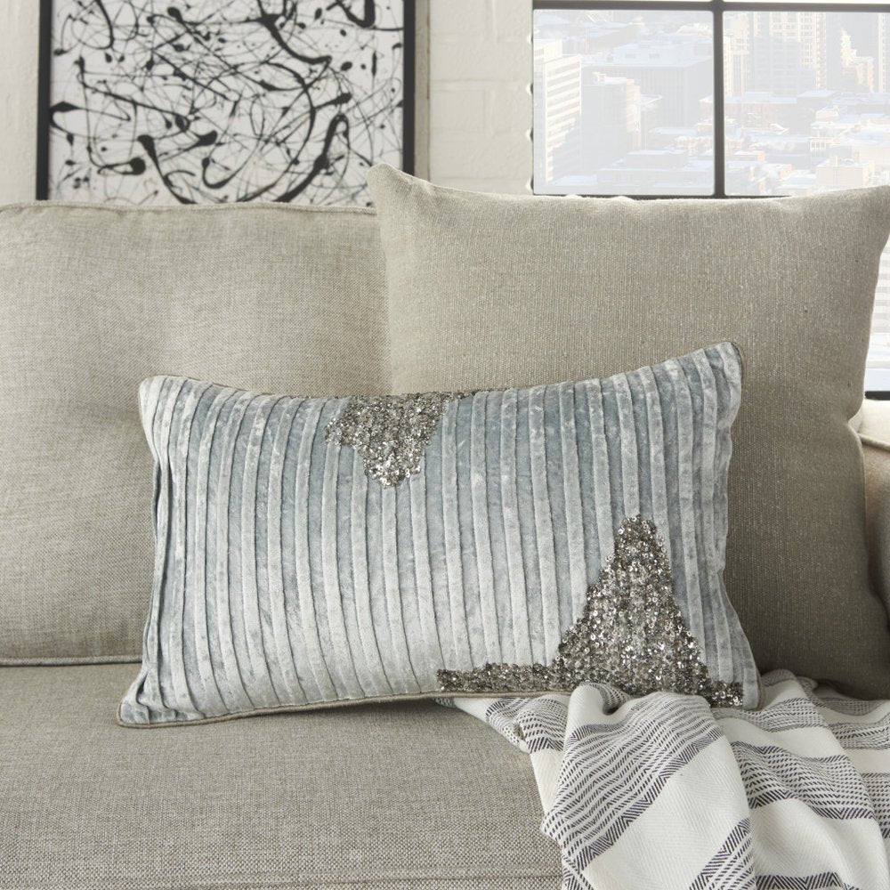 12" X 20" Periwinkle Cotton Throw Pillow