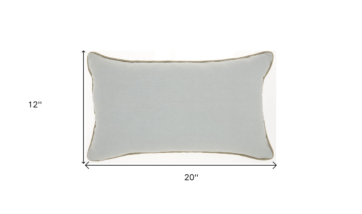 Periwinkle Embellished Lumbar Pillow