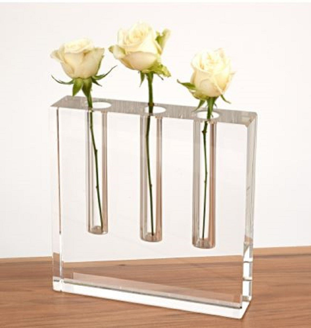 7" Clear Crystal Clear Square Table Vase