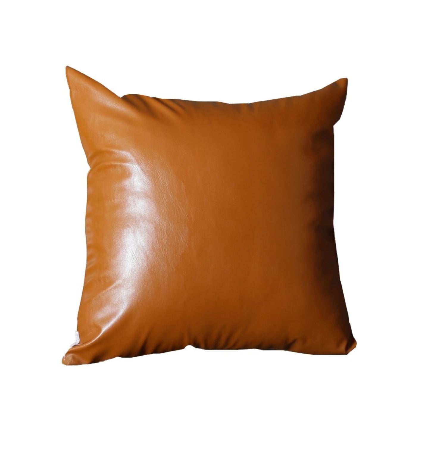 20" X 20" Solid Brown Faux Leather Decorative Pillow Cover