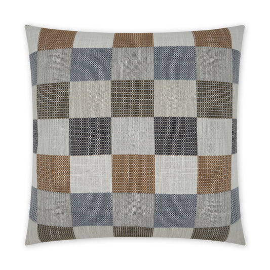 D.V. KAP HOME   24" x 24" Matney Pillow - Indigo Geometric, Modern    - 3871-I-2424