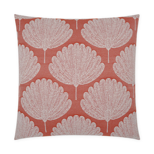 D.V. KAP HOME   24" x 24" Kita Pillow - Coral Global, Floral    - 3874-C-2424