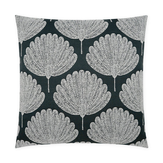 D.V. KAP HOME   24" x 24" Kita Pillow - Ebony Global, Floral    - 3874-E-2424