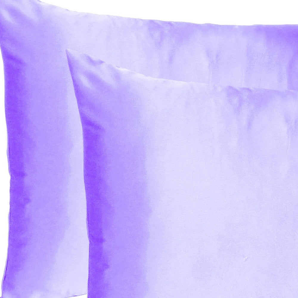 Purple Dreamy Set Of 2 Silky Satin King Pillowcases