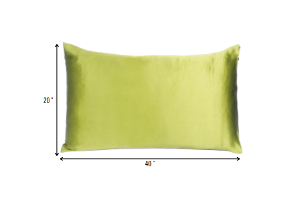 Lemongrass Dreamy Set Of 2 Silky Satin King Pillowcases