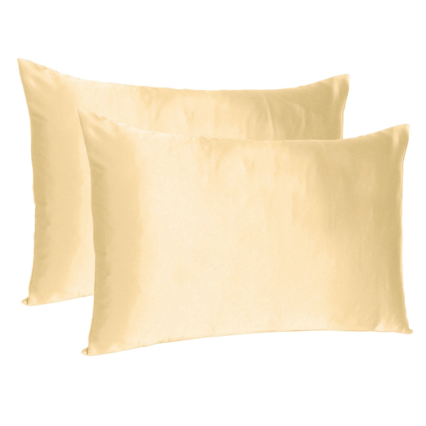 Pale Peach Dreamy Set Of 2 Silky Satin King Pillowcases