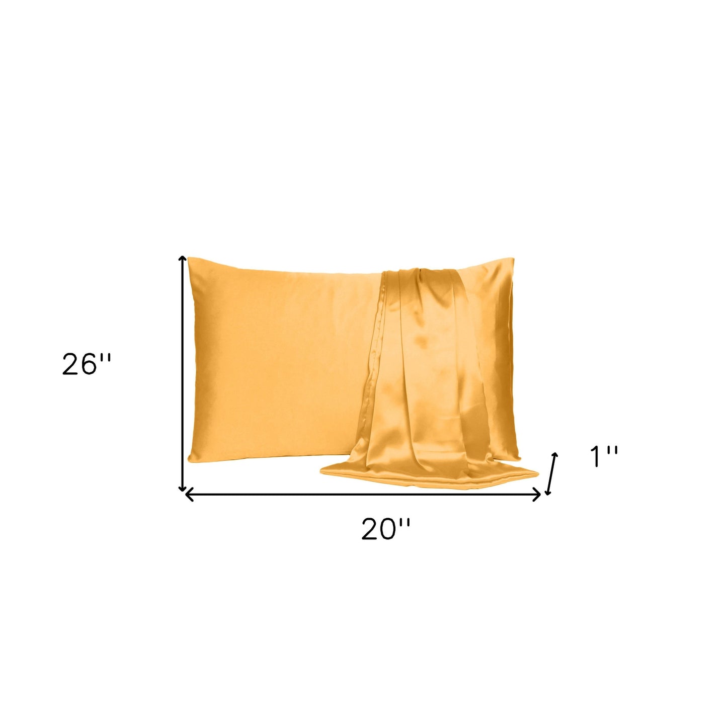 Apricot Dreamy Set Of 2 Silky Satin Standard Pillowcases