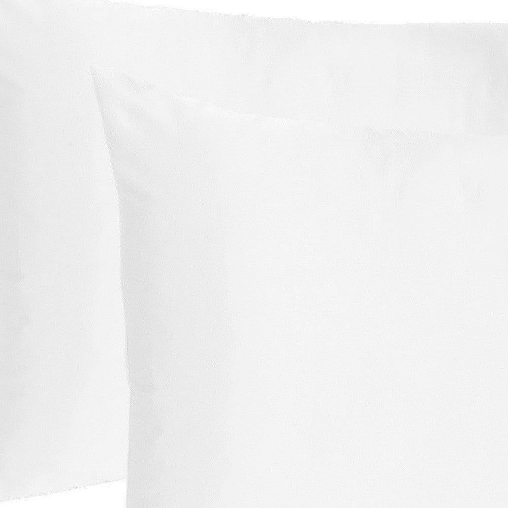 White Dreamy Set Of 2 Silky Satin Standard Pillowcases