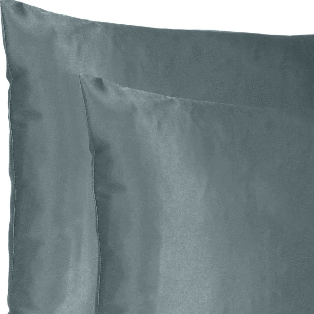 Gray Dreamy Set Of 2 Silky Satin Standard Pillowcases