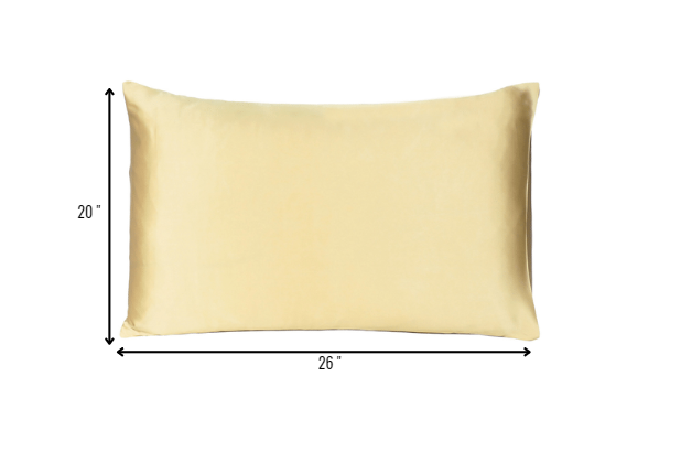 Gold Dreamy Set Of 2 Silky Satin Standard Pillowcases