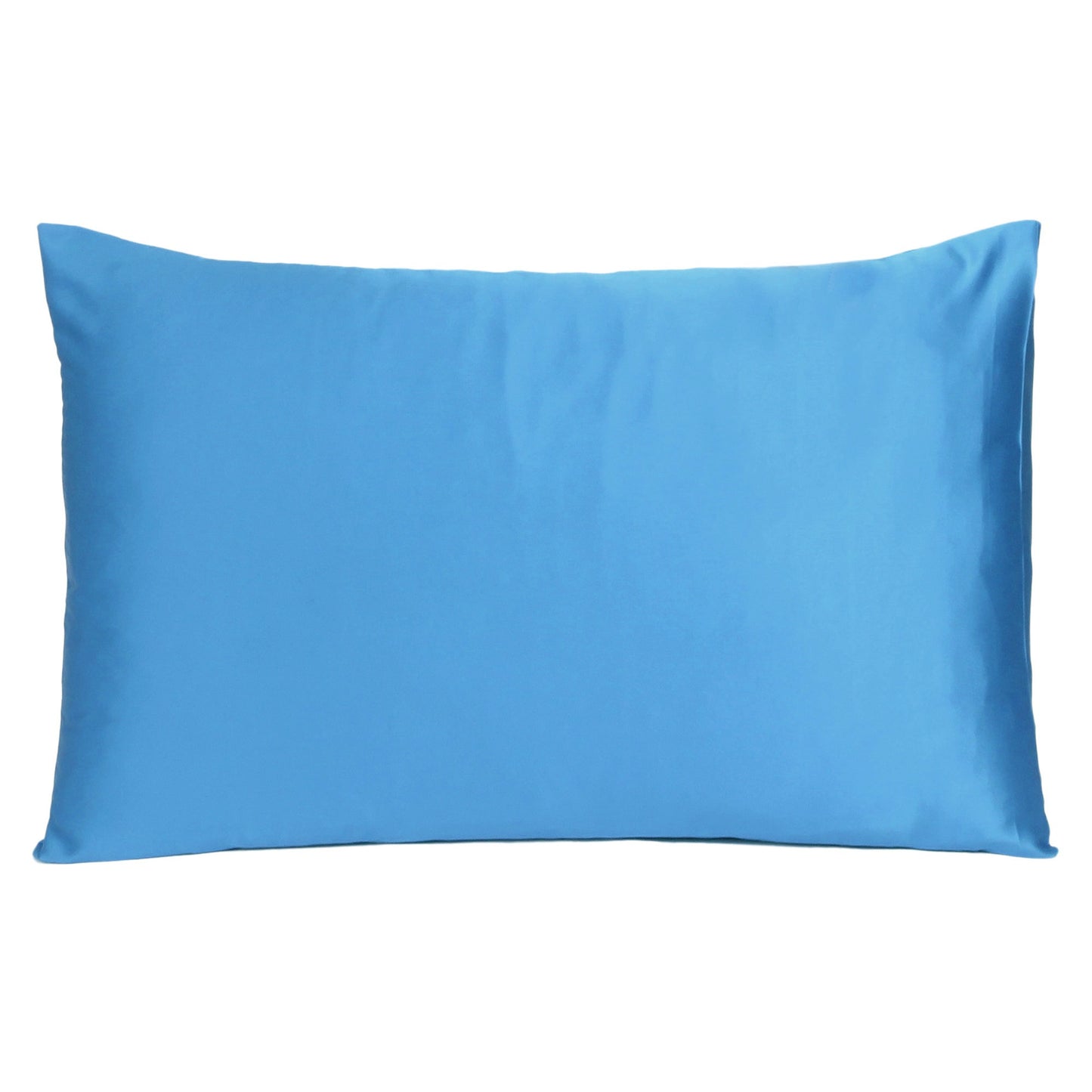 Bright Blue Dreamy Set Of 2 Silky Satin Standard Pillowcases