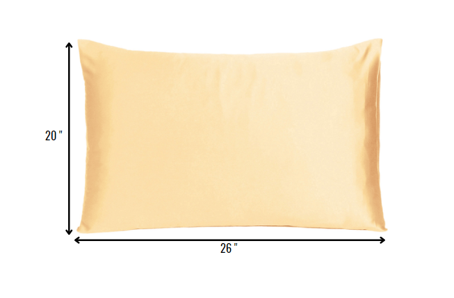 Pale Peach Dreamy Set Of 2 Silky Satin Standard Pillowcases