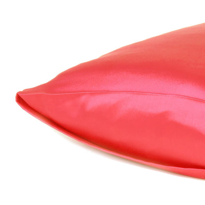 Two Piece Salmon Pink Dreamy Silky Satin Pillowcases