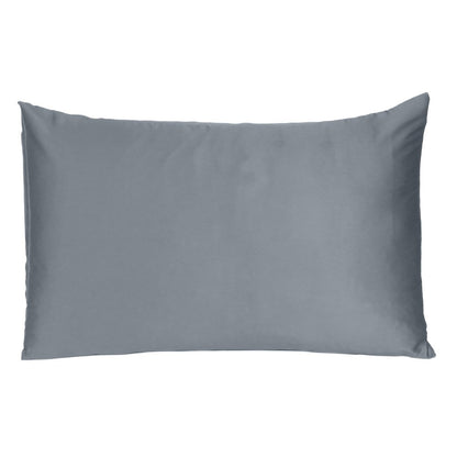 Set Of Two Dark Gray Dreamy Silk Satin Standard Pillowcases
