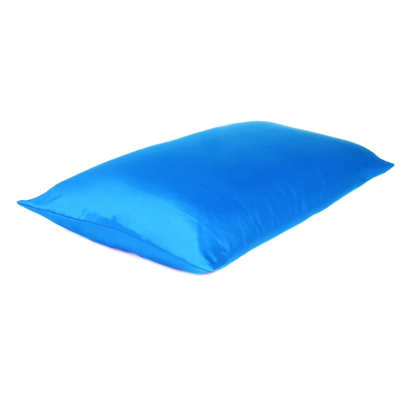 Blue Dreamy Set Of 2 Silky Satin Queen Pillowcases