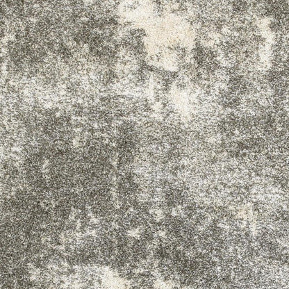 8' X 11' Gray And Ivory Distressed Abstract Area Rug