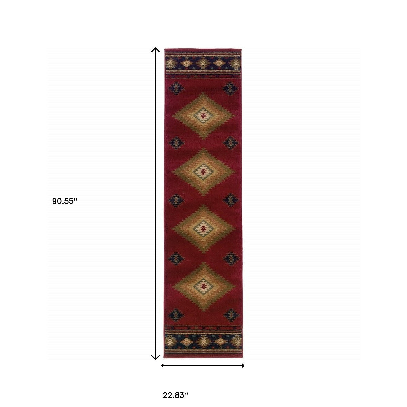 7' X 10' Red And Beige Ikat Pattern Area Rug