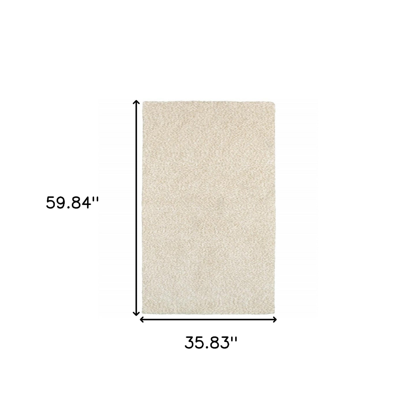 5' X 7' Modern Shag Ivory Indoor Area Rug