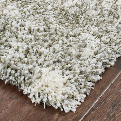 8' X 11' Gray And Ivory Distressed Abstract Area Rug