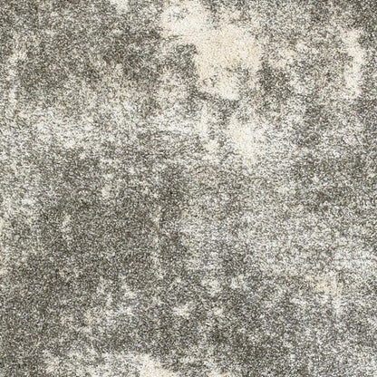 8' X 11' Gray And Ivory Distressed Abstract Area Rug