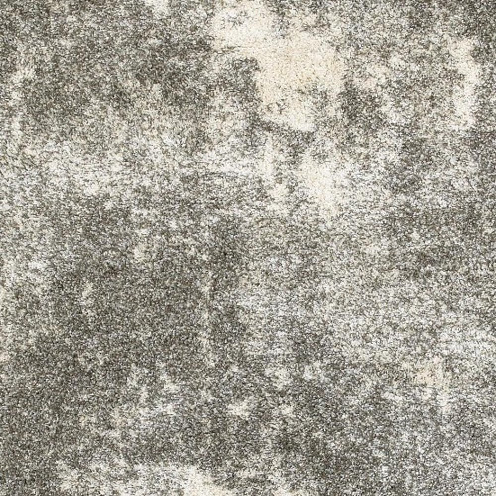 2' X 3' Gray And Ivory Distressed Abstract Scatter Rug