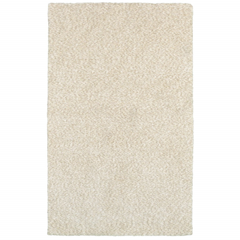 5' X 7' Modern Shag Ivory Indoor Area Rug