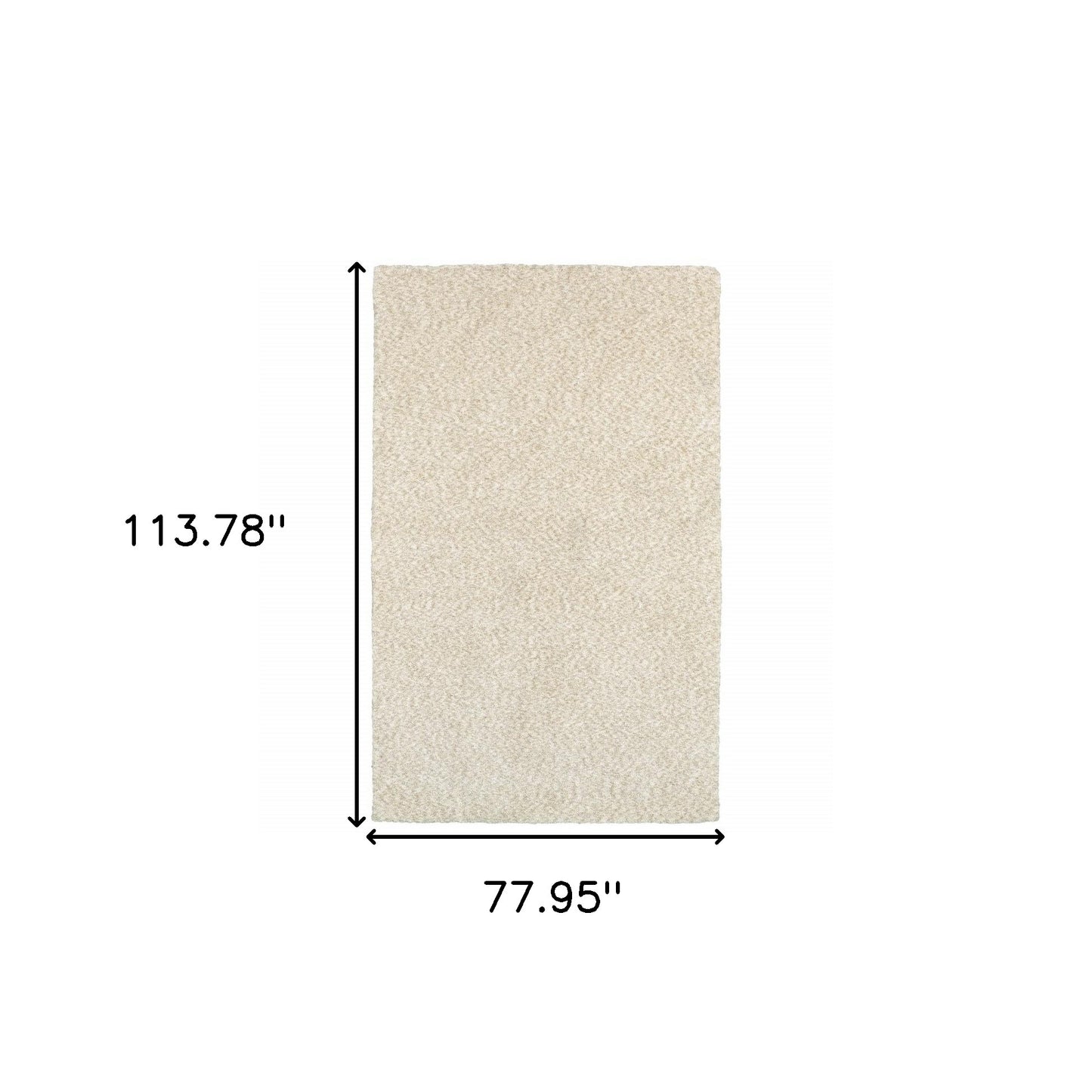 5' X 7' Modern Shag Ivory Indoor Area Rug