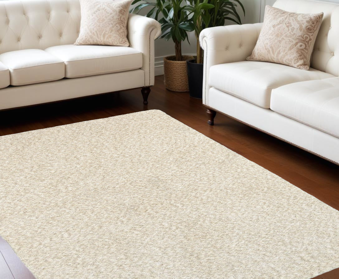 5' X 7' Modern Shag Ivory Indoor Area Rug