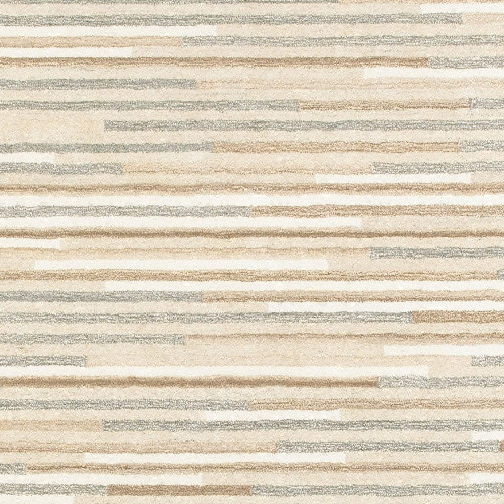 3’ X 8’ Beige And Gray Eclectic Linesrunner Rug